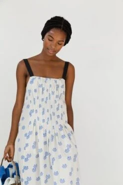 Caron CallahanVirginia Silk Cotton Dress - Shibori -ULLA JOHNSON Clothing Shop Virginia Dress Shibori Silk Cotton 20210418194303 1