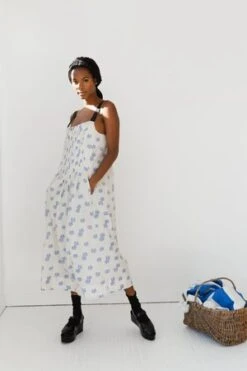 Caron CallahanVirginia Silk Cotton Dress - Shibori -ULLA JOHNSON Clothing Shop Virginia Dress Shibori Silk Cotton 20210418194303 2