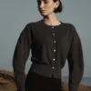 PureCashmere NYCVolume Sleeve Cardigan - Graphite -ULLA JOHNSON Clothing Shop Volume Sleeve Cardigan Graphite 20230925214340