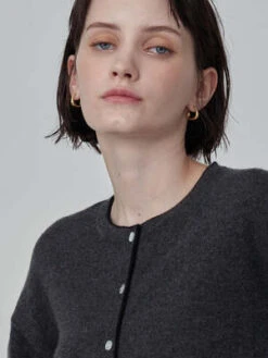 PureCashmere NYCVolume Sleeve Cardigan - Graphite 14 PureCashmere NYCVolume Sleeve Cardigan - Graphite -ULLA JOHNSON Clothing Shop Volume Sleeve Cardigan Graphite 20230925214341 1