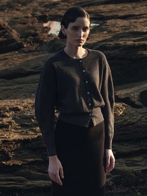 PureCashmere NYCVolume Sleeve Cardigan - Graphite 9 PureCashmere NYCVolume Sleeve Cardigan - Graphite - Image 7