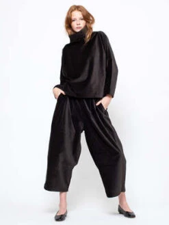Black CraneWide Pants - Sumi Black