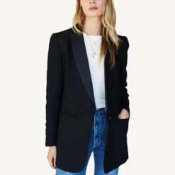 Emerson FryLinen Wingtip 2 Dinner Jacket - Black