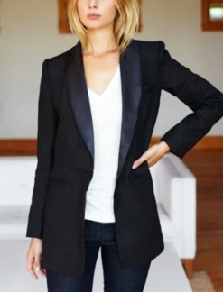 Emerson FryLinen Wingtip 2 Dinner Jacket - Black -ULLA JOHNSON Clothing Shop Wingtip 2 Dinner Jacket Black Linen 20231011025851 1