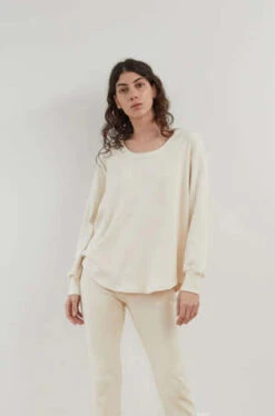 Wol Hidescoop Neck Thermal - Natural